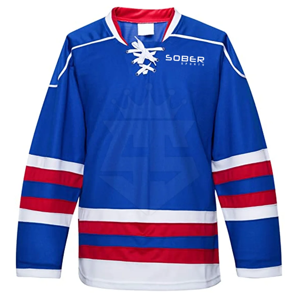 100% Polyester Team Breathable Field Hockey Jersey Men Sublimation Ice Hockey Uniform