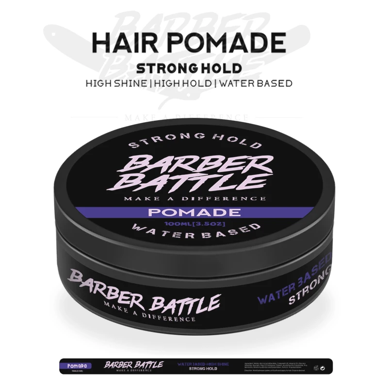 BARBERPASSION OR make your own brand aluminium cans men hair pomade no color residue