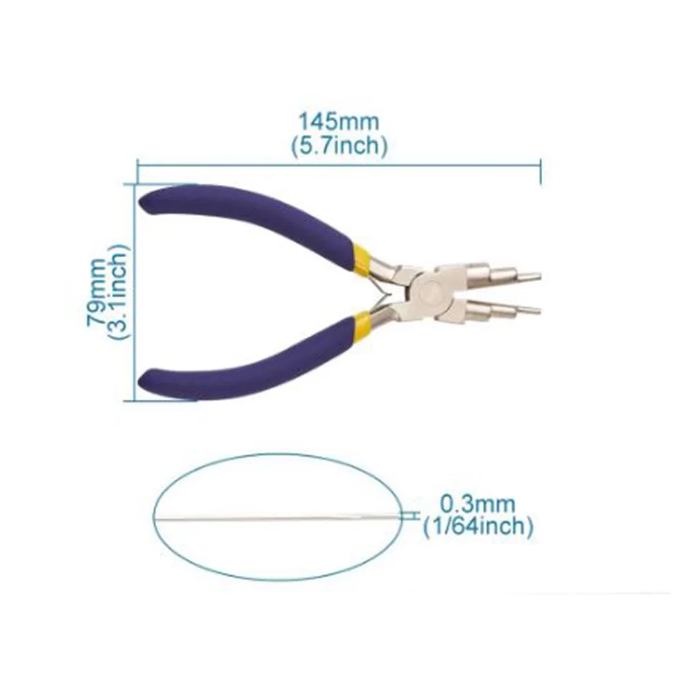 Professional Carbon Steel Round Nose Pliers with Copper Jewelry Wire DIY Jewelry Making Tools