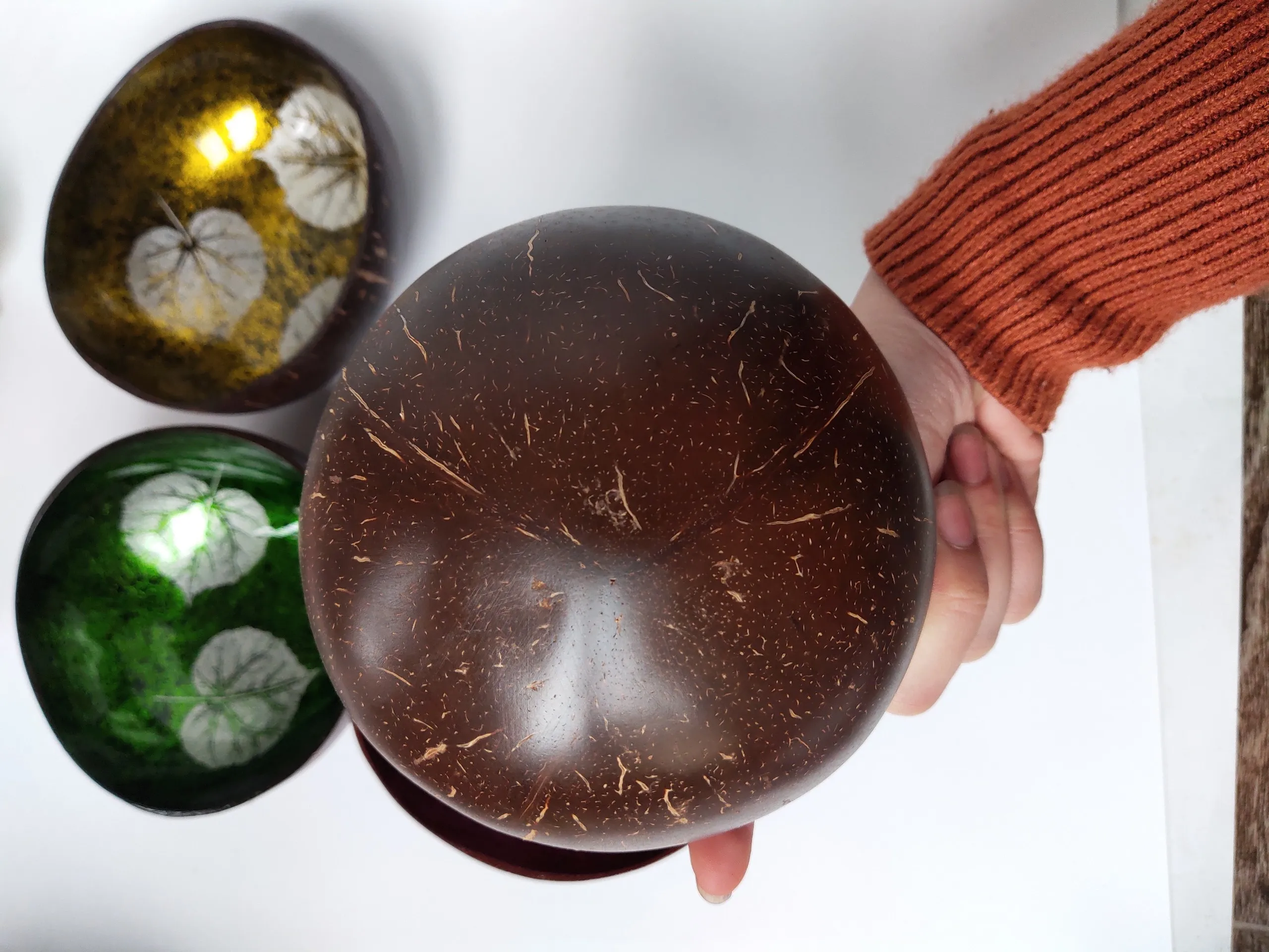 Wholesale 2022 Engraved Natural Coconut Bowl wood candle bowl Salad Coconut shell Bowls