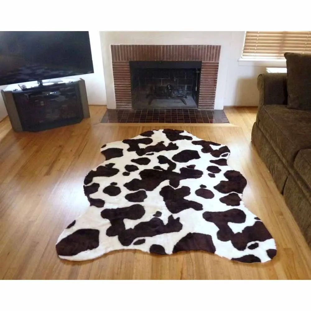 Rich Leather Black and White Cowhide Rug cow skin rug(