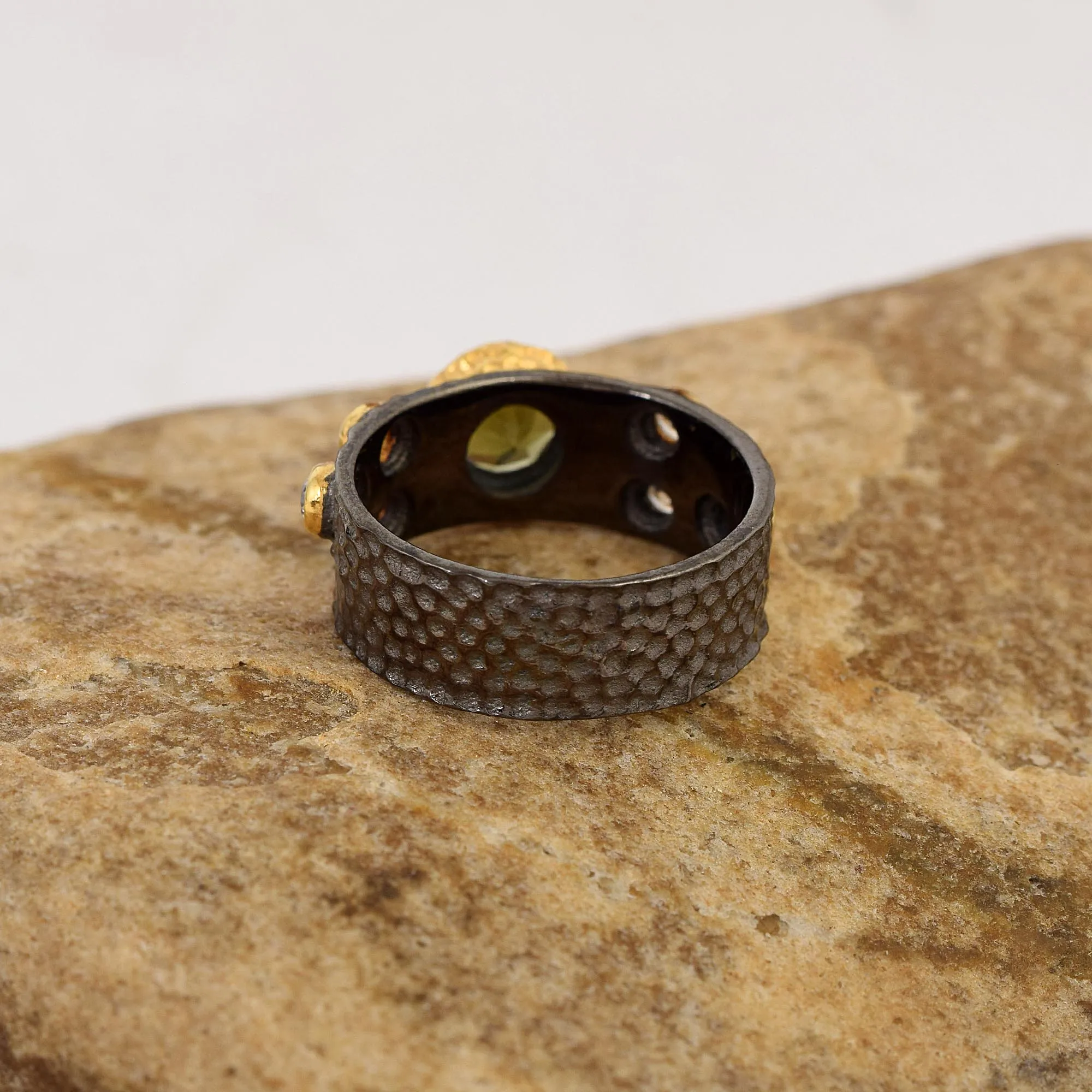 Natural Vintage Moldavite Gemstone Designer Ring 925 Sterling Silver Cubic Zirconia Stone Best Fine Jewelry For Women