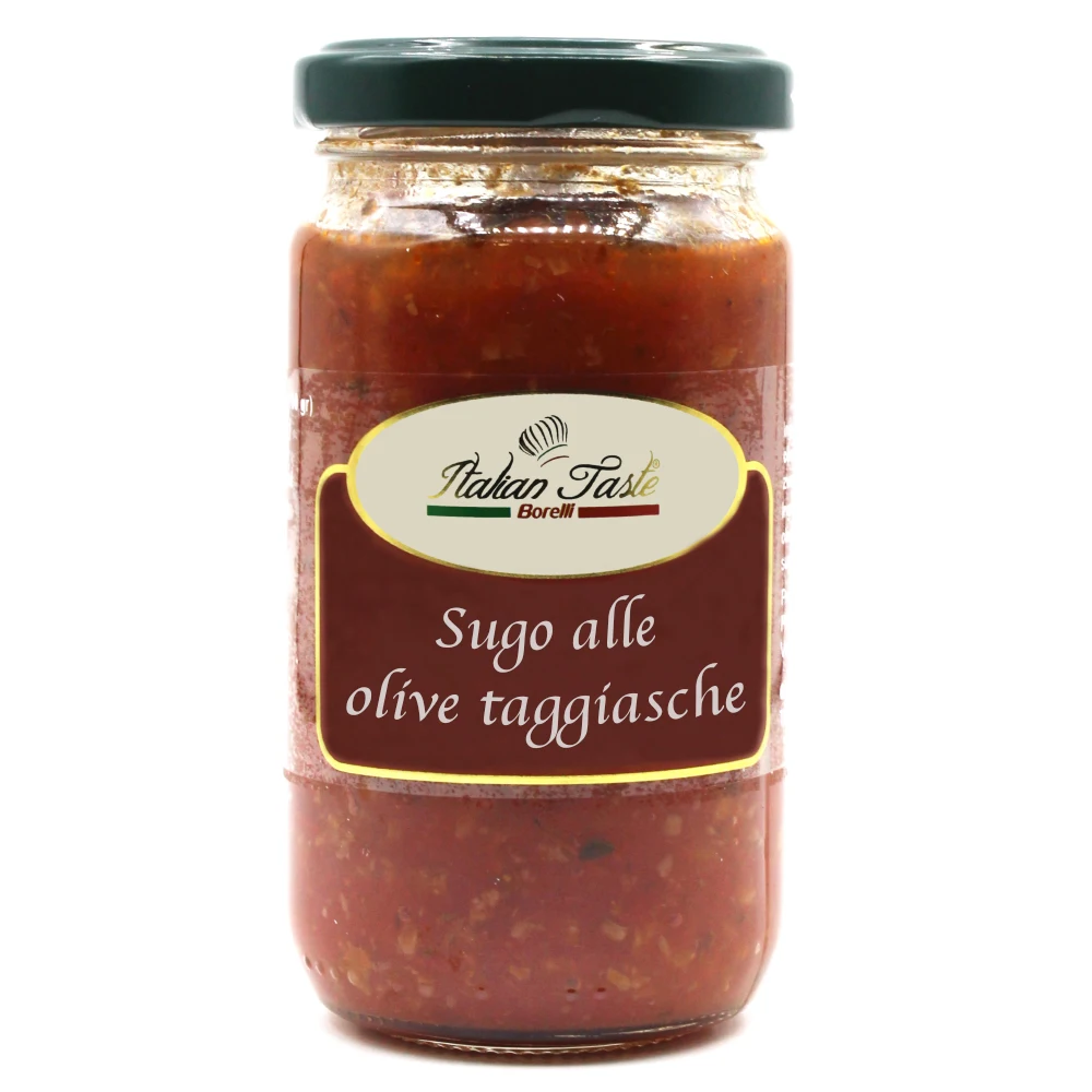 High quality 180 g Taggiasche olives pasta sauce NO GMO wholesale retail Italian pasta sauce for pasta