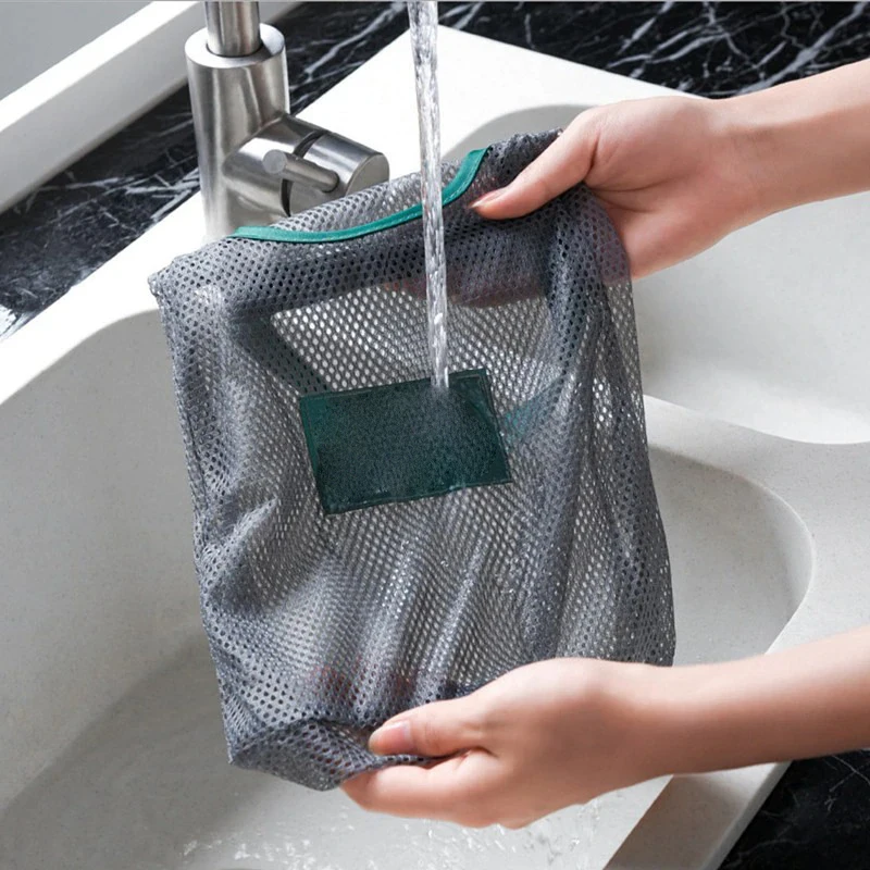 Kitchen Vegetable Fruit Mesh Storage Bags Onion Potato Storage Hanging Bags Hollow Breathable Washing Mesh Bag