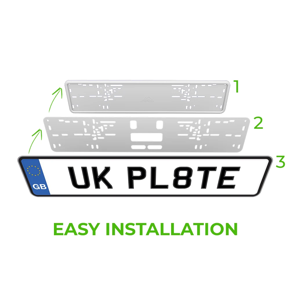 White Silicone License Plate Frame, Rain-Proof, Anti-Rust and Anti-Rattle for Car Plate Frame