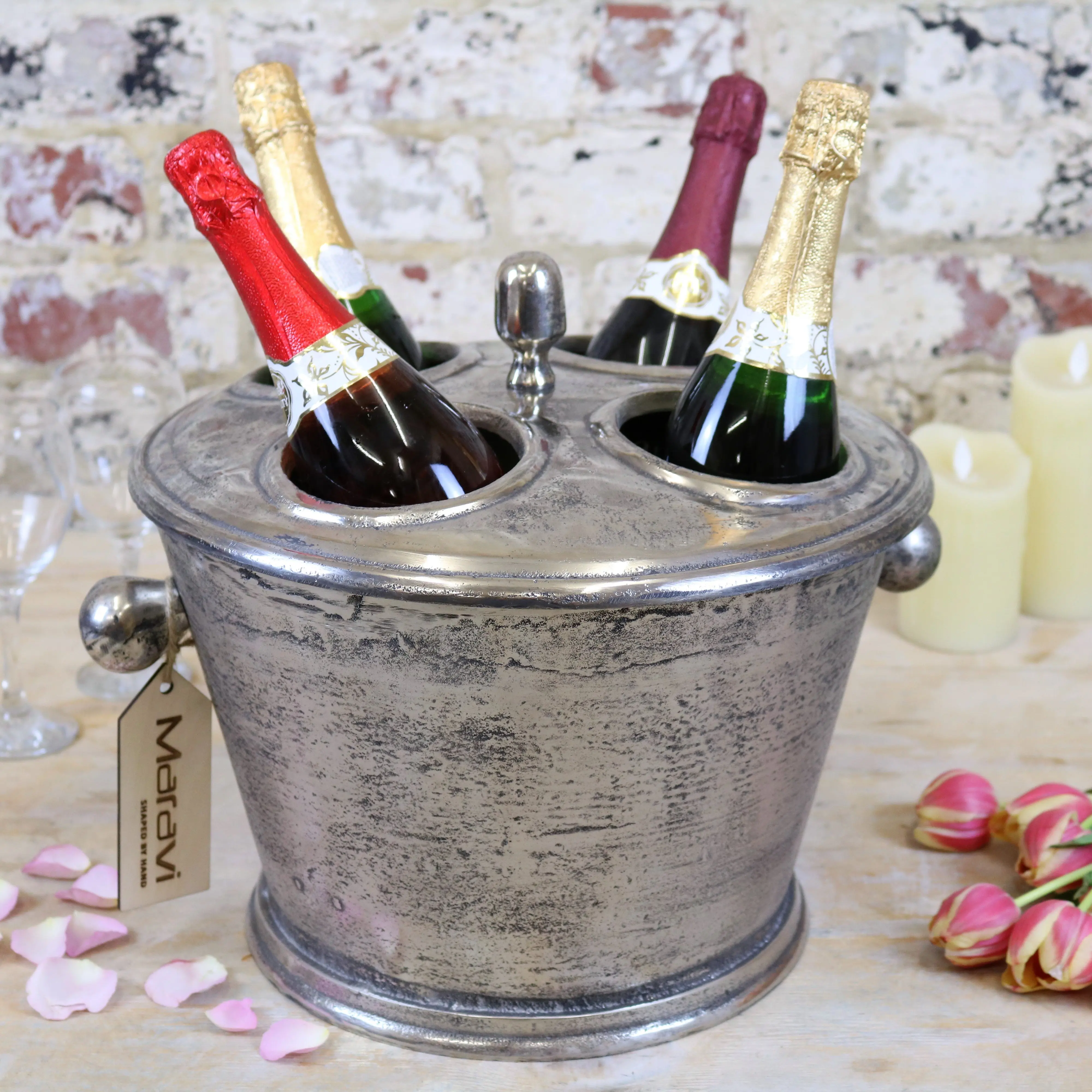 Custom Design Stainless Steel Ice Bucket Silver Polished Finishing Design For Bar & Restaurant And Indoor Home Decor