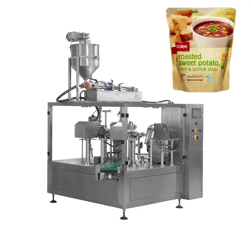 Premade Stand-up Pouch Automatic Liquid Multi-function Packing Machine for Soup in Bag