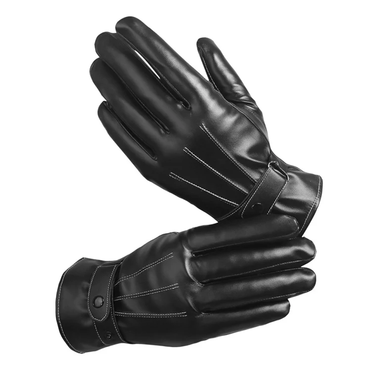 Man Women PU Antiskid Glove Waterproof Warm Winter Cycling Driving Mittens Motorcycle Touch Screen Leather Gloves
