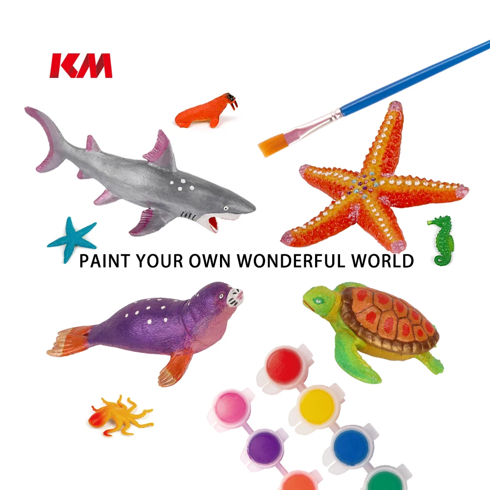 Hot Sell DIY Tool Painting Drawing Toys Arts Craft Handmade Marine Animals Kit STEM Educational Toys