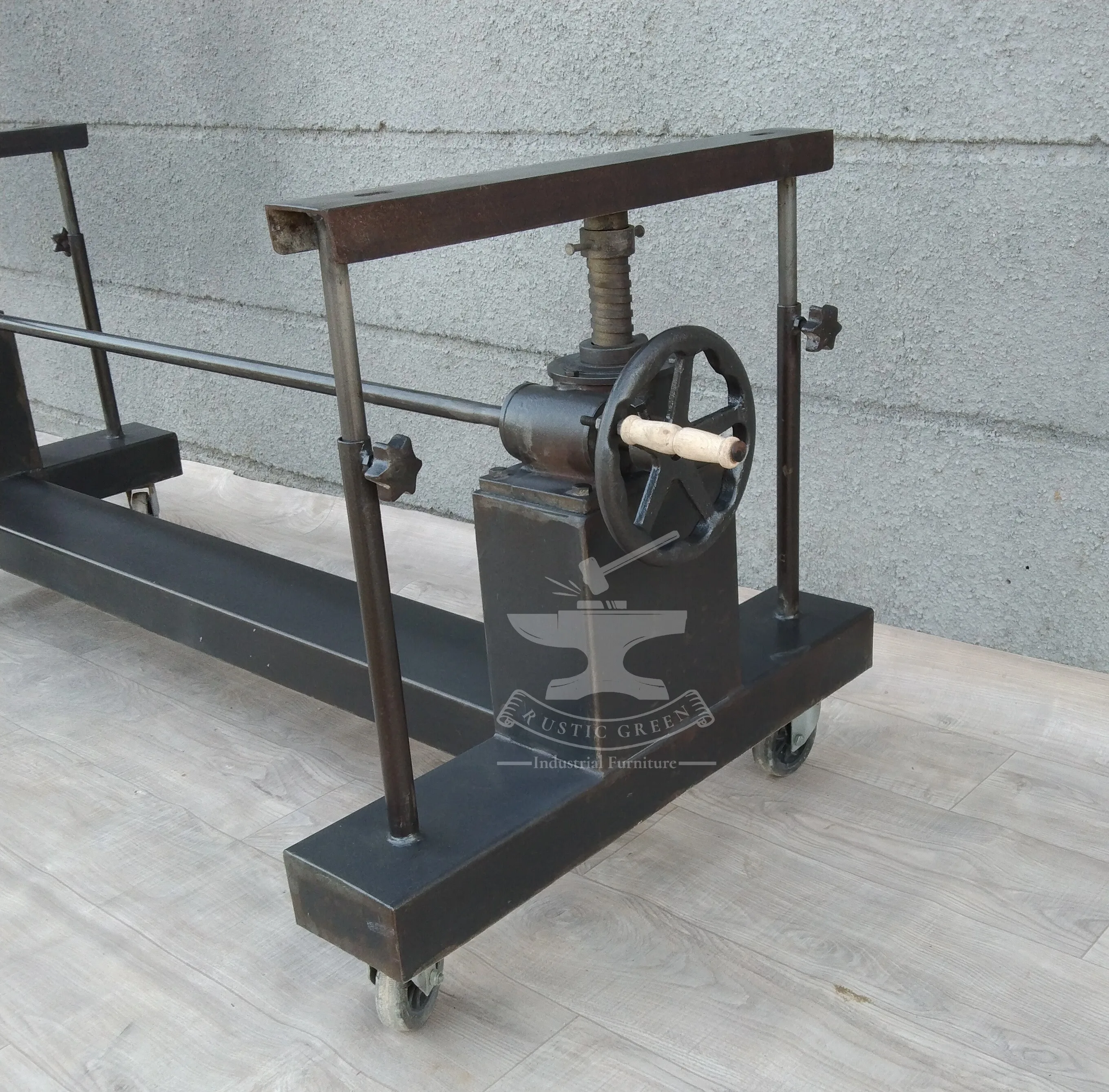 Industrial Rustic Crank Table Legs Adjustable Metal Base for Living Room Dining Table for Home Office or School