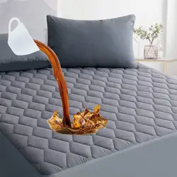 Quilted Fitted 100% Waterproof Mattress Pad, Breathable Mattress Protector,  Soft Alternative Cotton Filling Noiseless Mattress