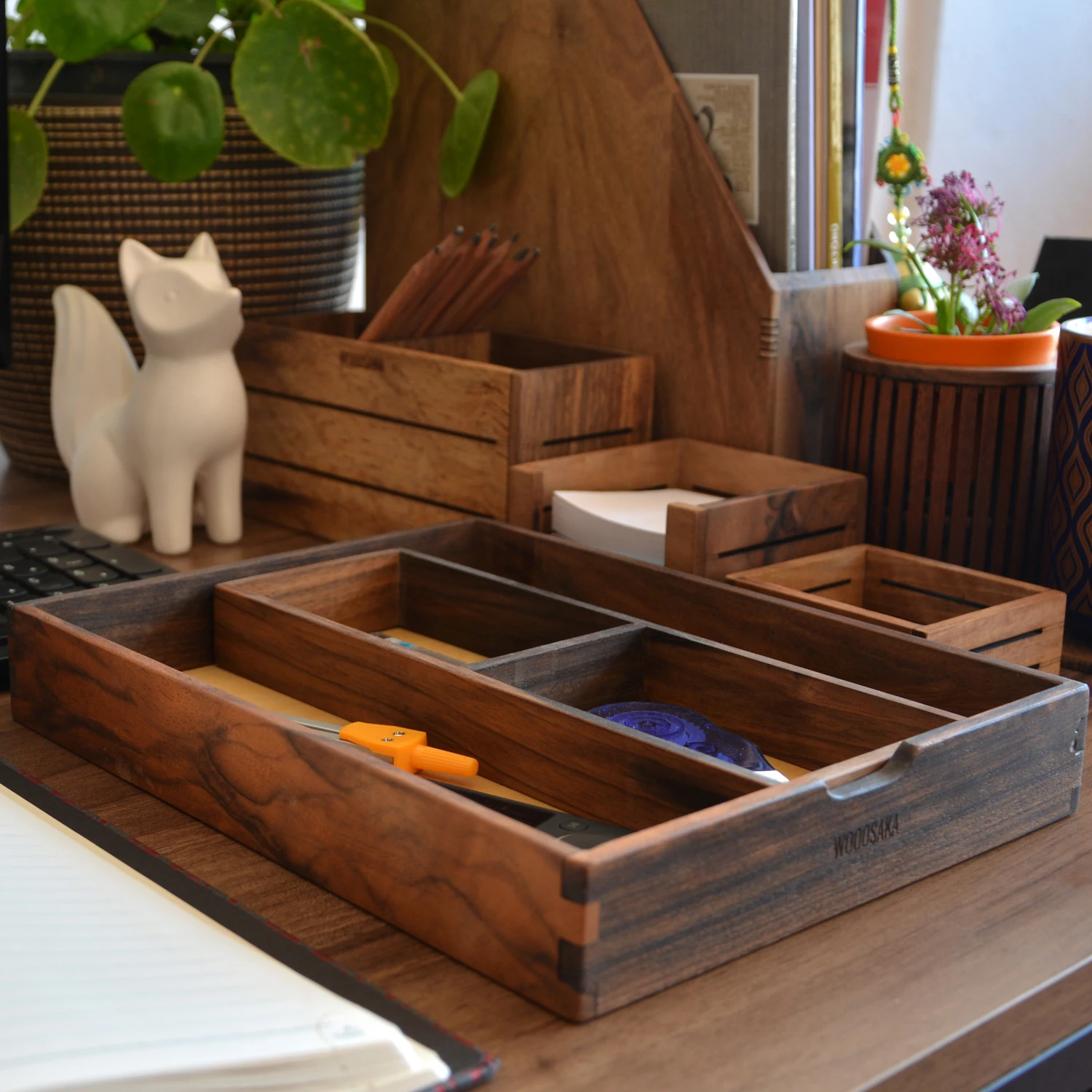 
Desk Organizer I Yoi Desk Organizer - WOODSAKA I I Desk Accessories 
