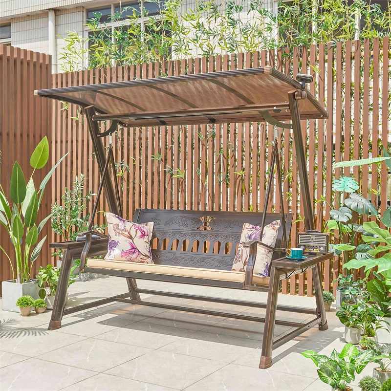 Уличная мебель оптовая продажа алюминиевые качели для сада отдыха балкона металлические 2 сидений Панама патио взрослых