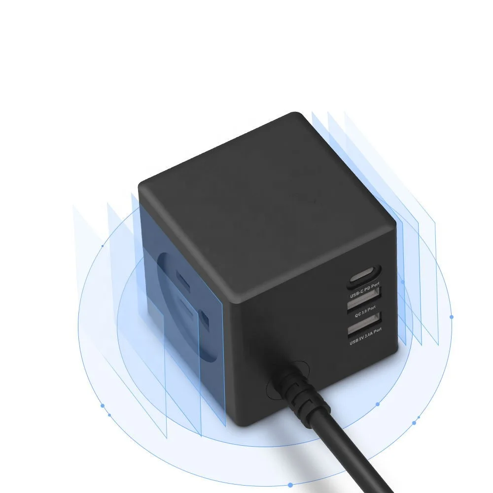 Лидер продаж сетевой куб с 3 USB-портами для дома офиса и