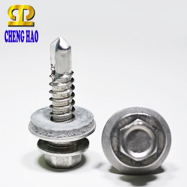 Нержавеющая сталь 304 316 класс 16,4 Шестигранная шайба плоская головка TEK саморез