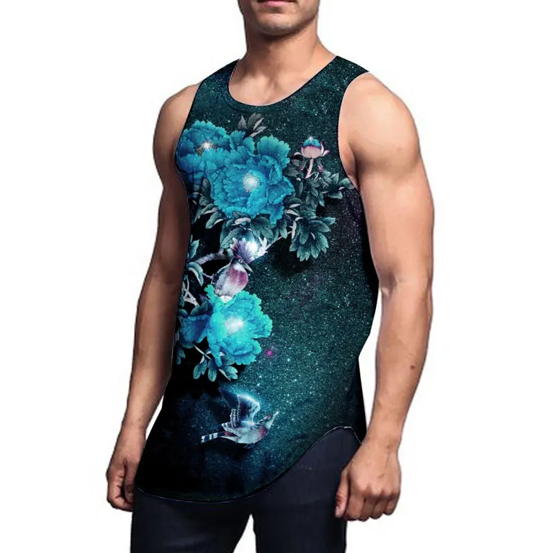 
Wholesale Sublimation Printed Tank Top Your Own Cheap Price Tank Top Cotton Polyester Men Tank Top 