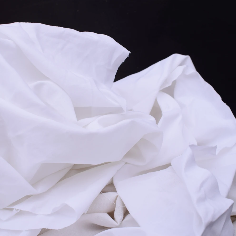 T-Shirt Wiper cotton rags used clothing cut white Industrial Wiping Industrial Cleaning Oil rectangle 10-100Kg/bag