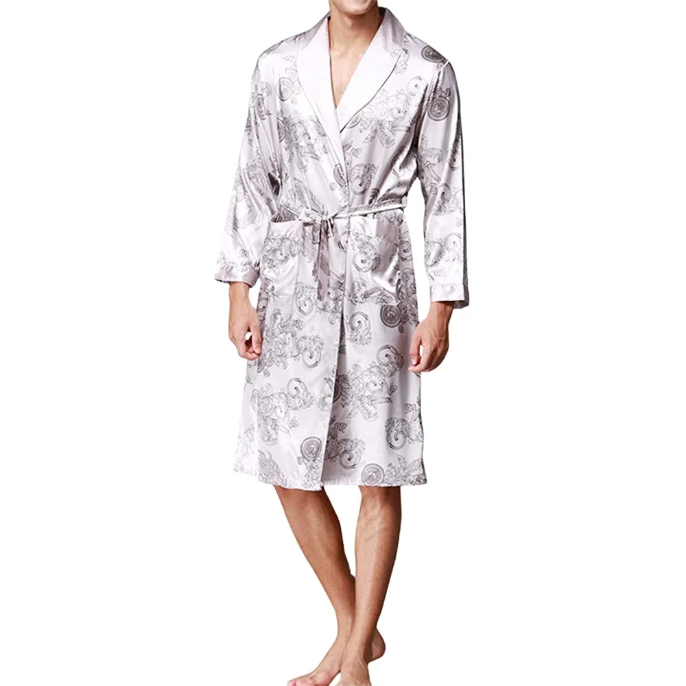 New fashion vintage bathrobes honeymoon new bride sexy silk satin pajamas comfortable feeling sleepwear robes for women and man
