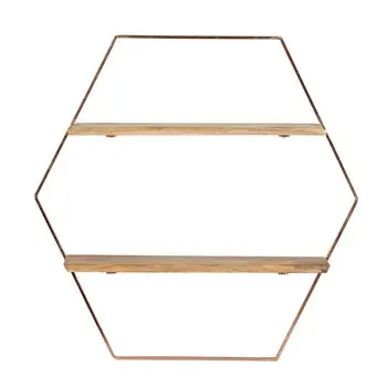 Classic Design Black Diamond Wall Shelf Wooden Shelves 2 Tiers Metal Wire Living Room Storage Home Decor Wholesale Price India
