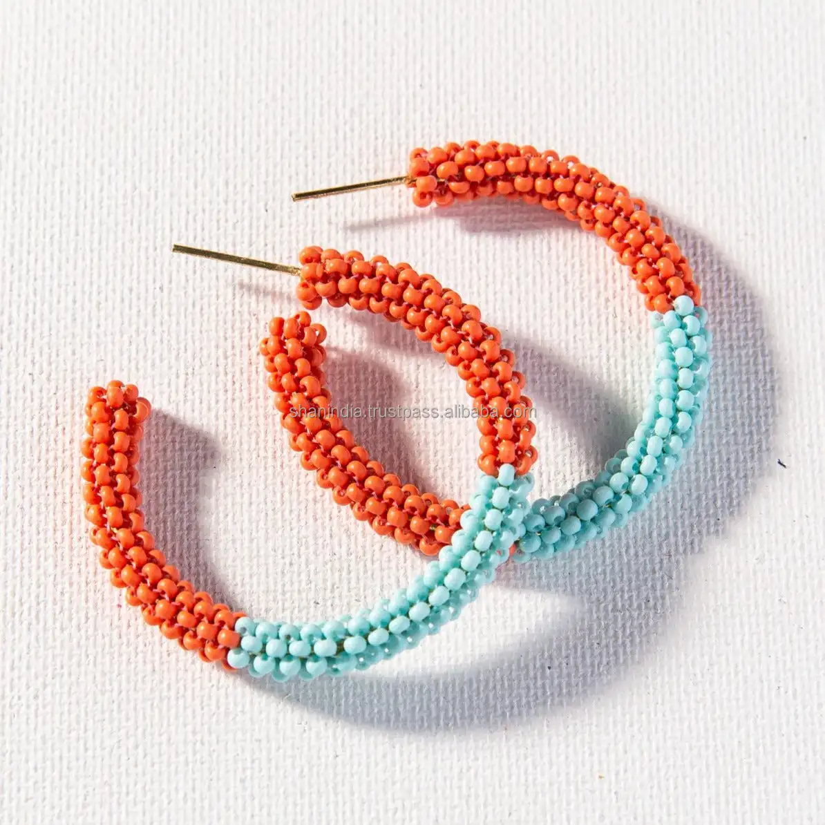 Fashion Hoop Earrings Jewelry Glass Bead Earrings Handmade Hoop Earrings For Women Designs New Model