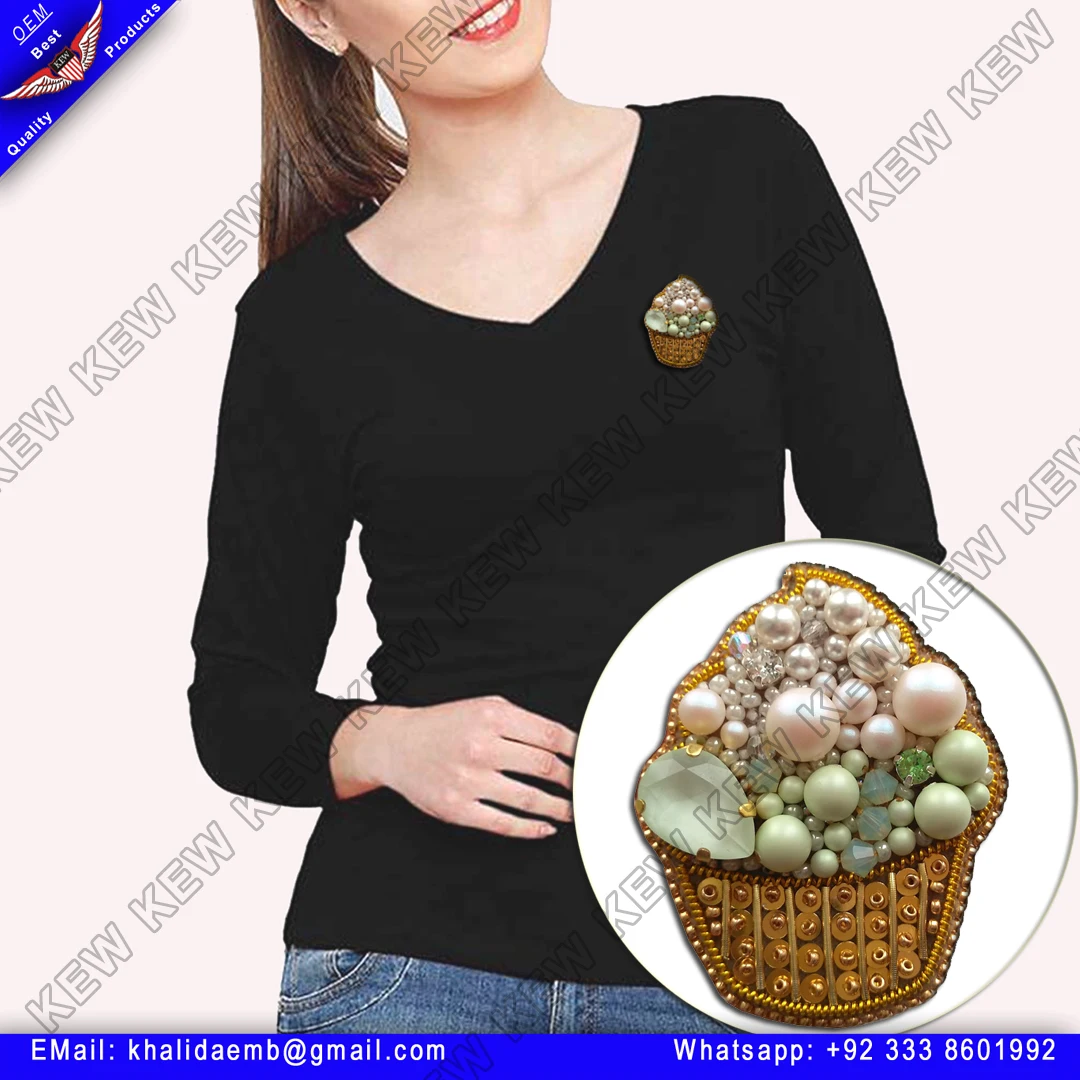 Beaded brooch avocado. Embroidered brooch avocado. Beaded jewelry avocado Green  brooches handmade party wedding USA UK Europe