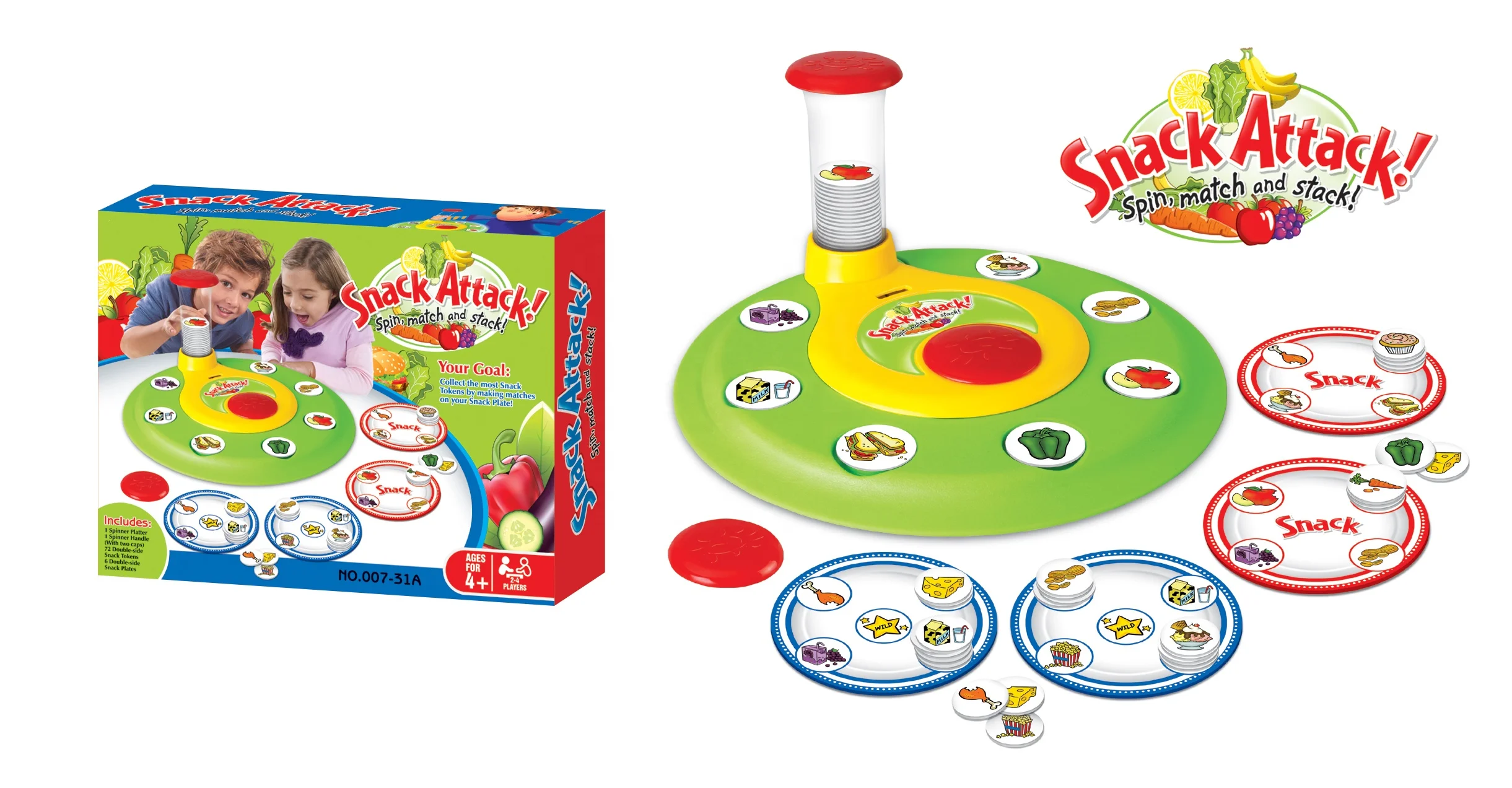 YIWU ALLAHINE Preschool Multiplayer Desktop Games Rotating Board Game Funny Snack Attack Looking Animal Game