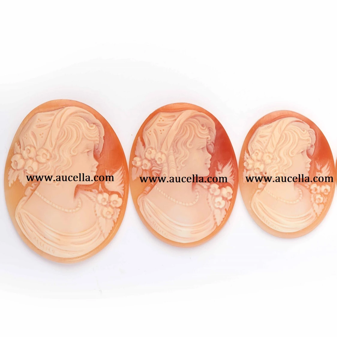 Natural Seashell Cornelian Cameos Handmade Italian Top Quality Product