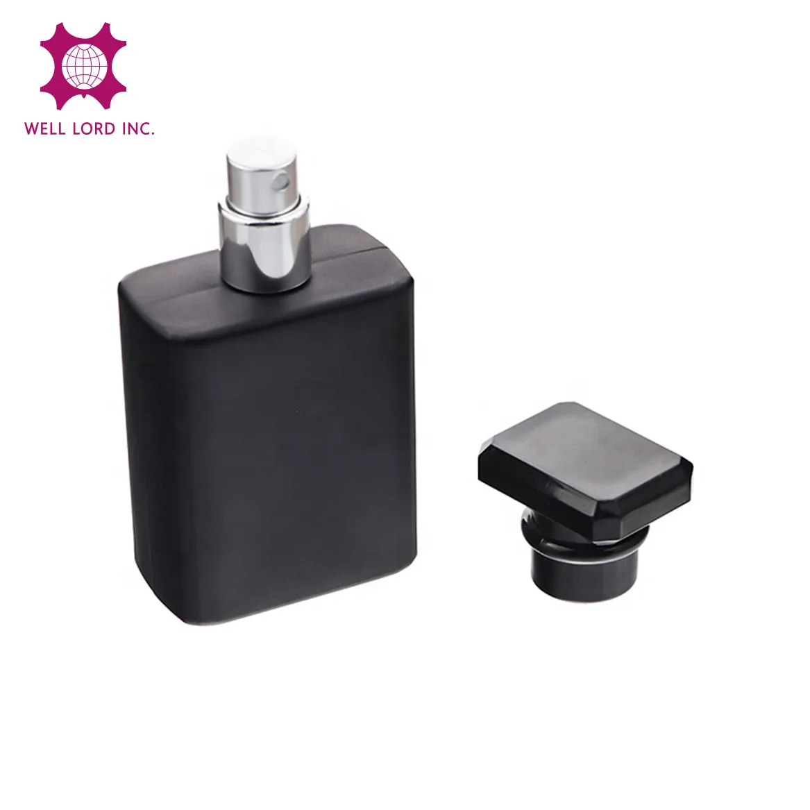 Запас товара фирменные духи в стеклянном флаконе цилиндрической формы 50 мл/100 мл с Глобус форма крышки для пульверизатор духов