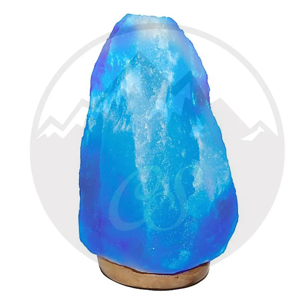 Manufacturer of Hand Made Himalayan Salt Lamp  Natural Rock Salt Pakistan In Blue Color With Power Cord