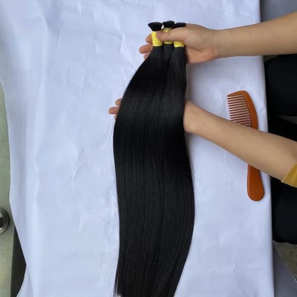 Wholesale price Natural Straight Bulk Hair bundle virgin raw hair