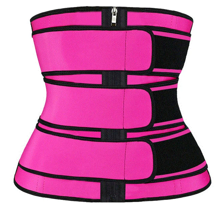 
TENNEIGHT Women Shapewear Custom Dropshipping Breathable Slim Sweat Belts Double 3 Strap Latex Waist Trainer 