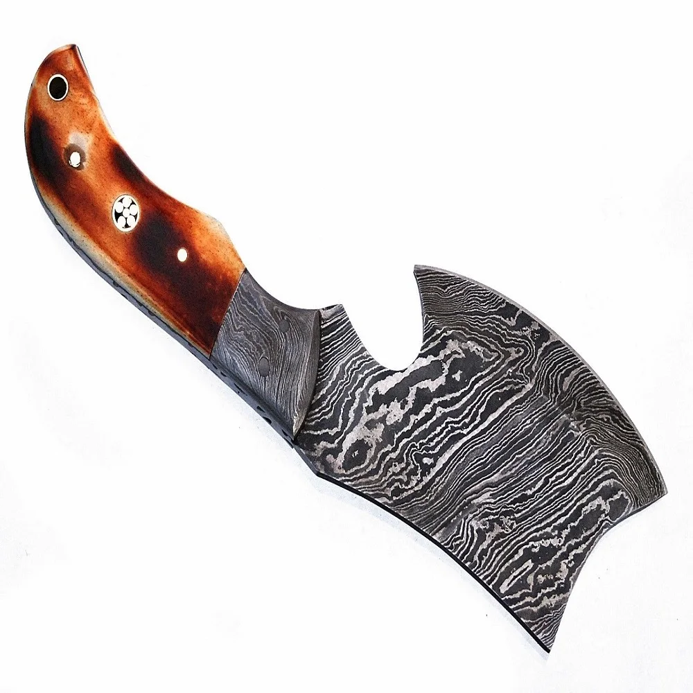 
Custom Handmade damascus Steel Viking Style Axe Camping Axe High Quality Tactical Axe Hatches With leather sheath AX-28 