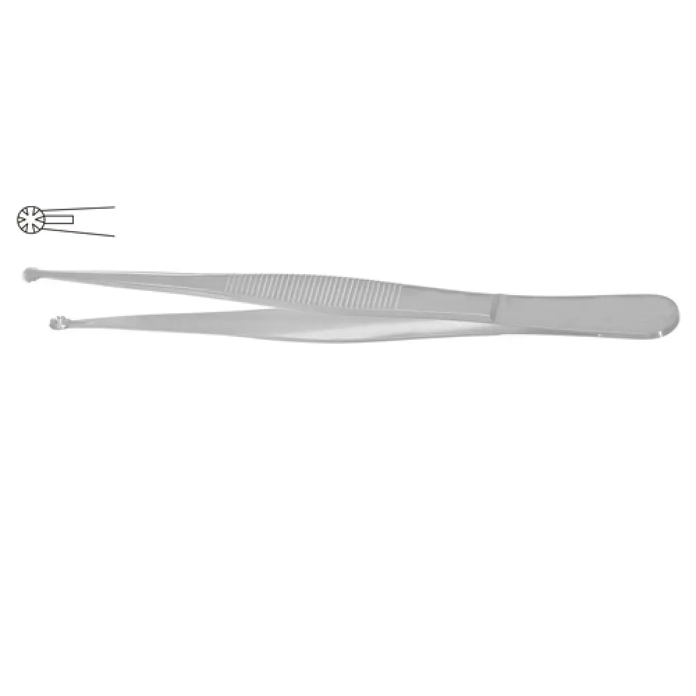 Selman Tissue Forceps rounded tips & teeth   Selman Tissue Forceps Nonslip Grip Surrounding Cupped Tip Straight Serrated Jaws Su