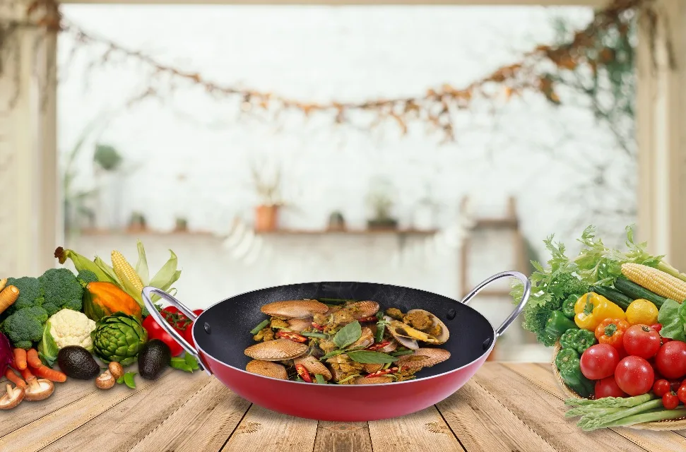  Лидер продаж алюминиевая сковорода с антипригарным покрытием из чугуна и 2 ручками