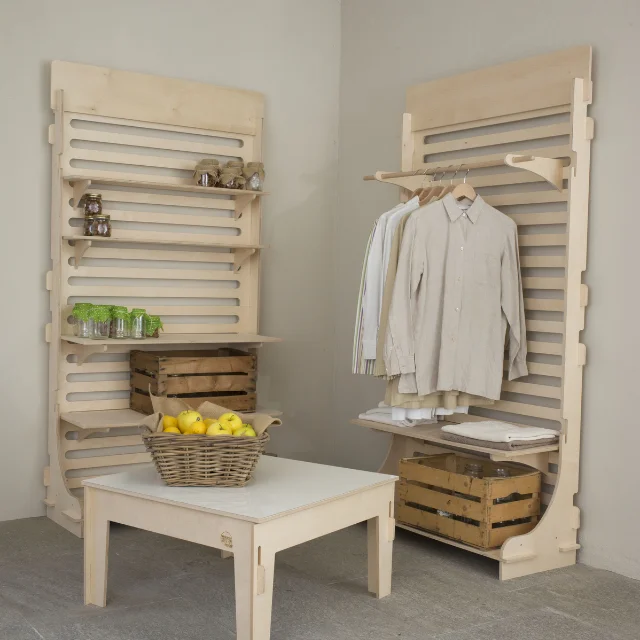 Shoes Display Stand Custom Logo Interlocking Shelving Wooden Wall Display Rack for Shoes