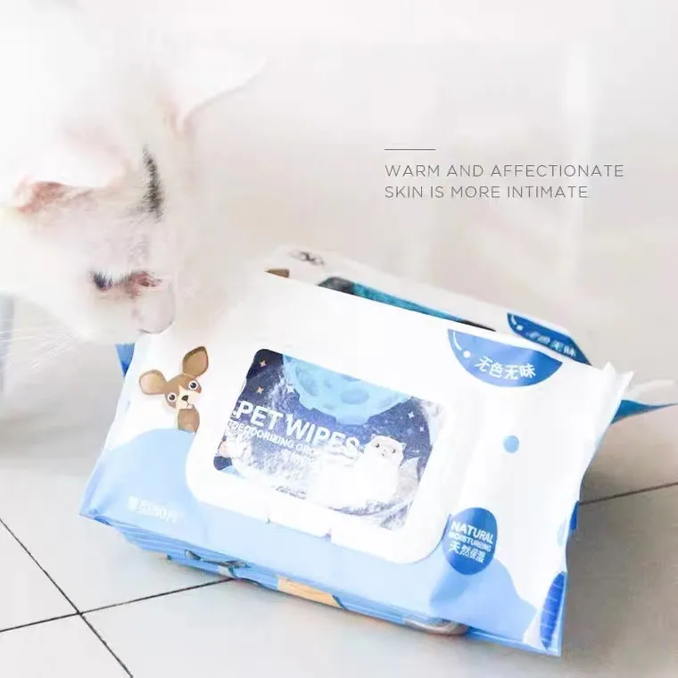 
Pet wet wipes eco friendly soft and smooth oem disposable pet eye wipes for dogs and cats 