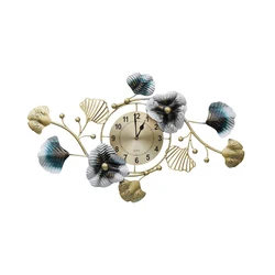 Newest Amazon Hot Selling Custom Design Decorative Metal FLOWER TIME HORIALVintage Design Antique Clock for Home Art Decoration