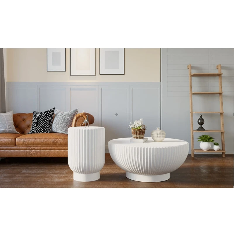 Luxury New Design Coffee Table Traditional Vintage Furniture Design Ceramic - Base Round Coffee Side Tables