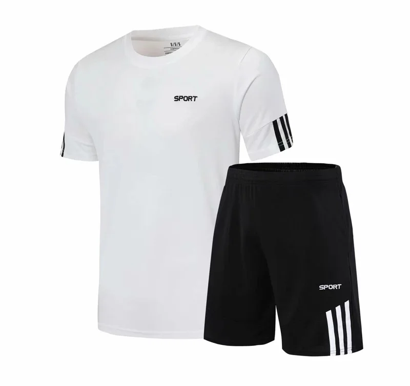 2021 Custom Men Running Shorts With Short Sleeve T-Shirt  two Piece set Jogging Set