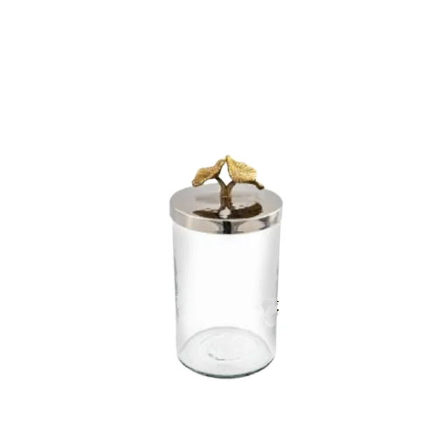 Unique Metal Lid Best Selling Glass Storage Canister For Cafe And Candy Container Tea Canisters Glass Kitchenware Canister