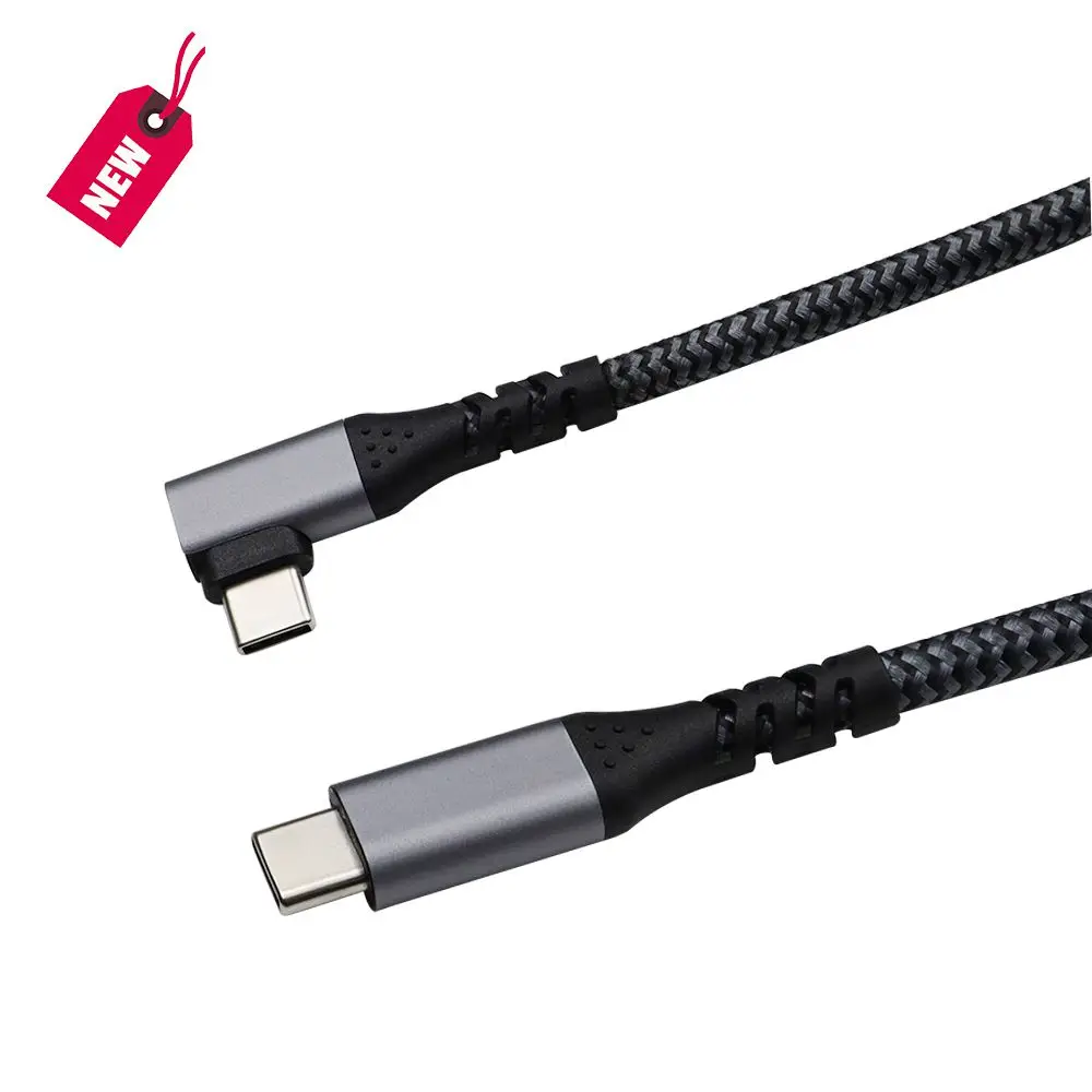 
Hot Sell Power Charging Data Transmission Gaming USB 3.1 Gen 2 Type C Right Angle Cable Compatible with USB-C Devices 