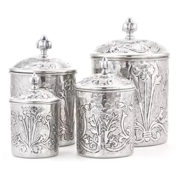 decorative coffee canisters kitchenware canister set tea and sugar jars metal jars new design canister set of 4