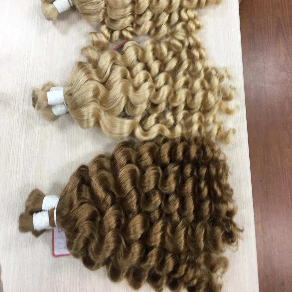 
HOT TEXTURE BODY WAVY BULK COLOR 16 AND 27 HAIR FORM HUMAN REMY HAIR FROM VIETNAM UPTO 32 INCHES 