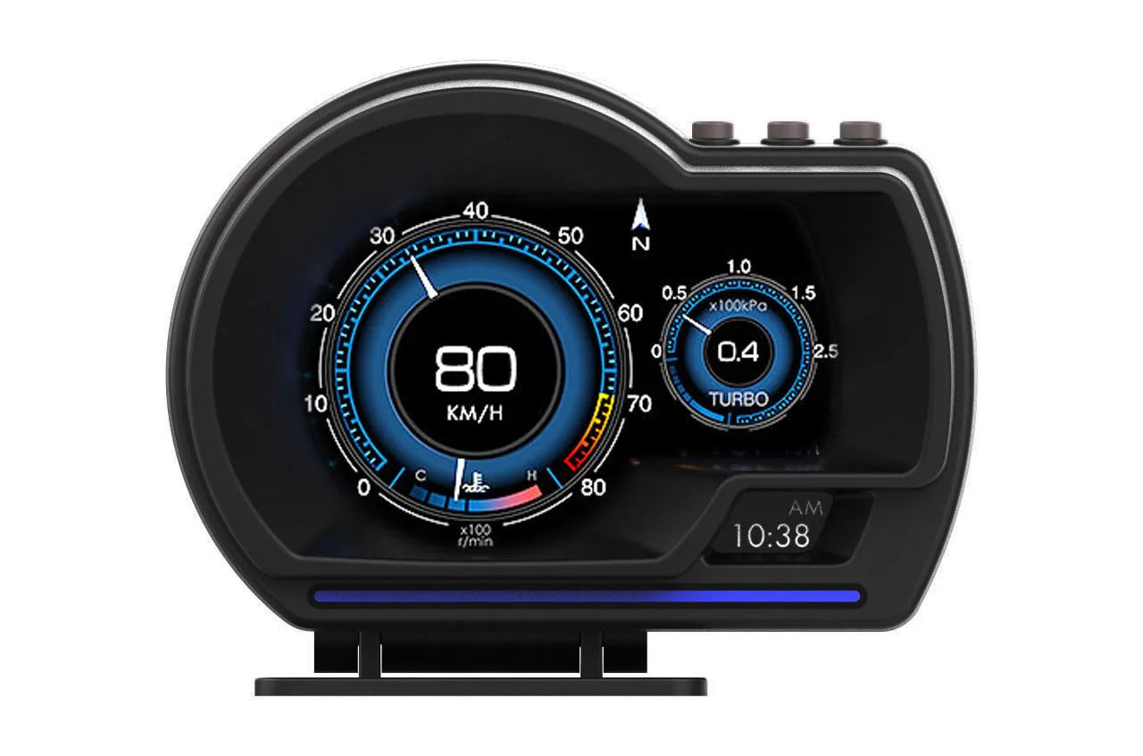 Acclope-6 OBD+GPS dual system Smart Gauge Speeding alarm High resolution No delay car HUD