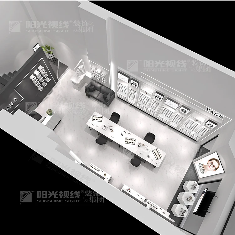 Optical Shop Modern Glasses Counter Eyeglass Sunglasses Display Cabinet Showcase