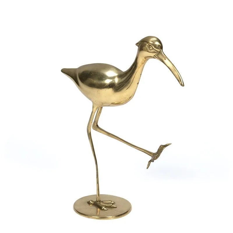 Sculpture Bird Figurine Metal Golden Table Top Design Artistic Interior Bird Sculpture Home Customized Handicrafts On Sale