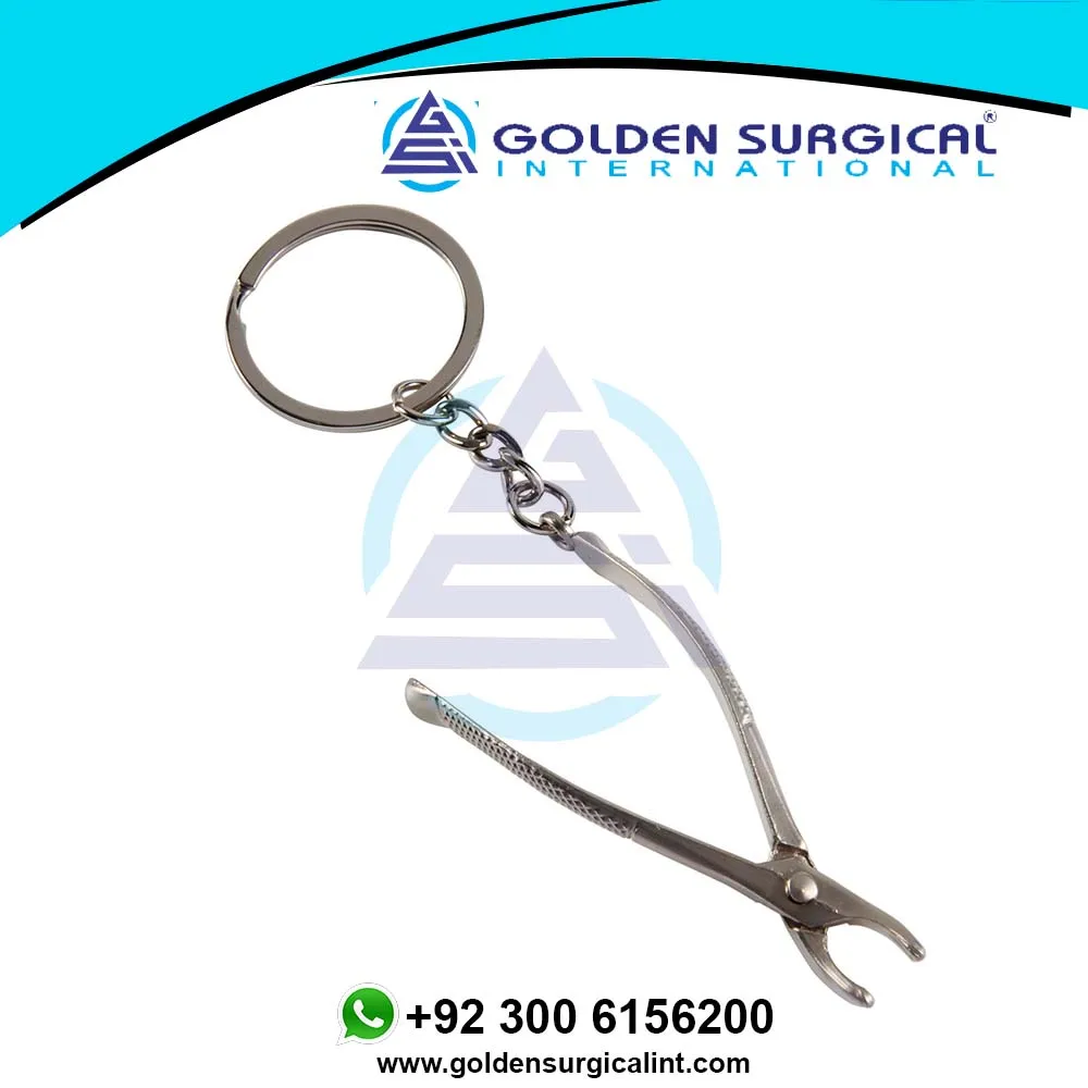 Dental Extracting Forceps Keychain | Dentist Promotional Gifts Ideas | Miniature Dental Keychains Custom Key Ring PVC Metal PK