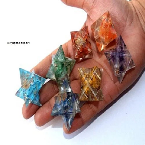 wholesale crystal seven chakra orgonite  Merkaba Star : metaphysical orgone  merkaba star