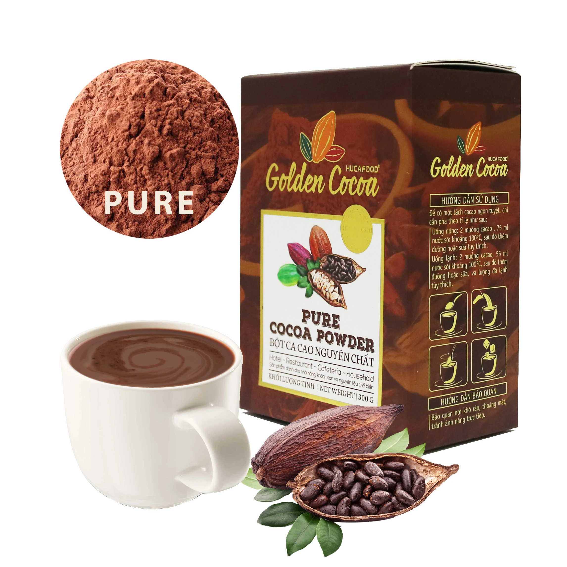 Чистый какао-порошок для отеля, ресторана, приготовление напитков и тортов-золотой какао