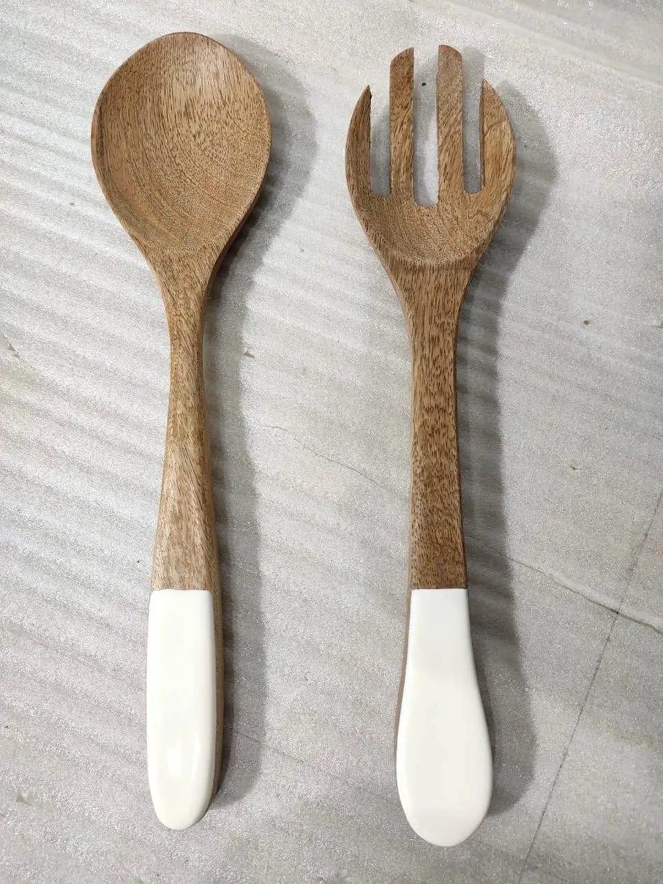 Wooden Salad Server S/2 Manufacturer of Natural Mango Wood Salad Server Handmade Wooden Cutlery